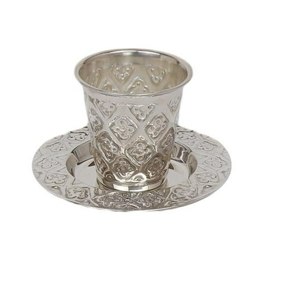 Elygant 58077 2.5 in. & 3.04 oz 925 Silver Coated Mini Kiddush Cup Set