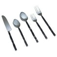 thumbnail image 1 of Elyon Diamond Reflective Black 20 Piece Flatware Set Indian Artisan-Made Set Hand-Forged Stainless Steel Service for 4, 1 of 5