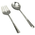 thumbnail image 1 of Elyon Seldon Reflective Silver Salad Serving Set Indian Artisan-Made Hostess Set Hand-Forged Stainless Steel 2 Pieces, 1 of 7