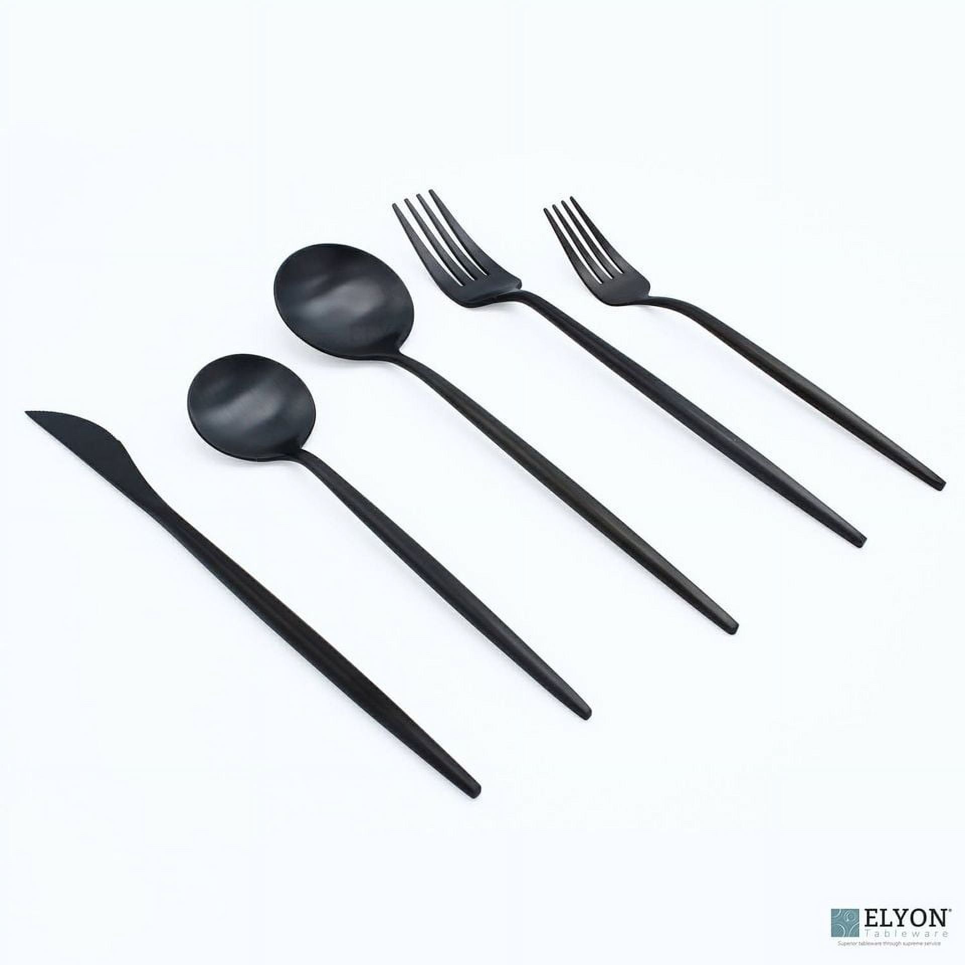 20-Piece Matte Black Silverware Set, VeSteel Stainless Steel