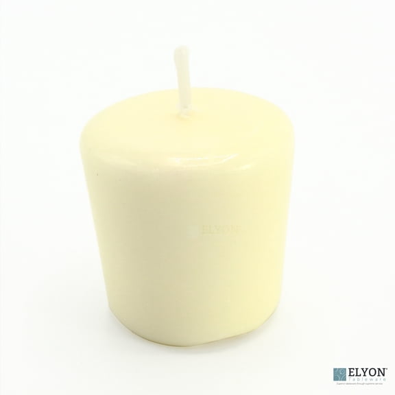 Elyon Tableware 24 Ivory Unscented Wax Votive Candles, 15 Hours Burn Time
