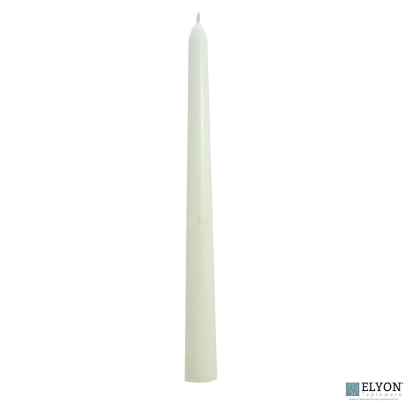 Elyon Tableware® 25 Ivory Unscented Wax Taper Candles, 8 Hour Burn Time