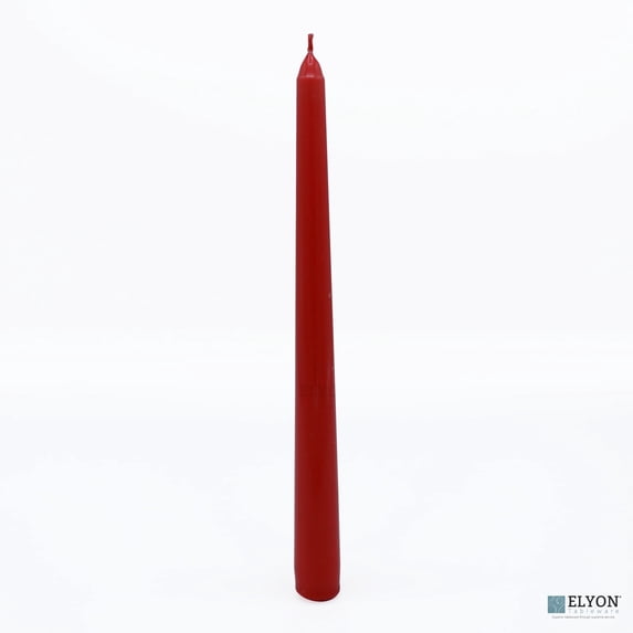 Elyon Tableware® 25 Red Unscented Wax Taper Candles, 8 Hour Burn Time