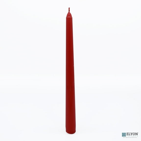 Elyon Tableware® 25 Red Unscented Wax Taper Candles, 8 Hour Burn Time