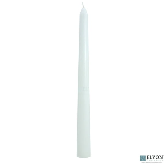 Elyon Tableware® 25 White Unscented Wax Taper Candles, 8 Hour Burn Time