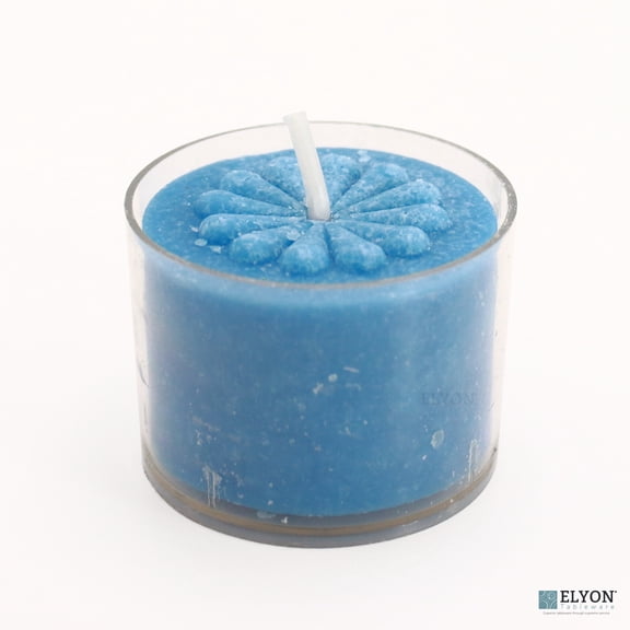 Elyon Tableware® 36 Ocean Breeze Scented Blue Colored Wax Deep Tealight Candles in Plastic Holder
