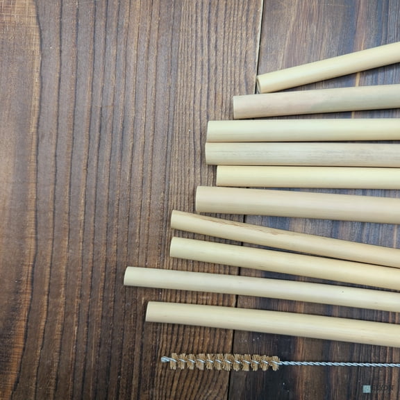 Elyon Tableware® Reusable Natural Bamboo Straws Set, Pack of 20 Straws with 2 Cleaning Brushes, Biodegradable Drinking Straws, Eco-Friendly Alternative to Plastic, 100% Organic Bamboo