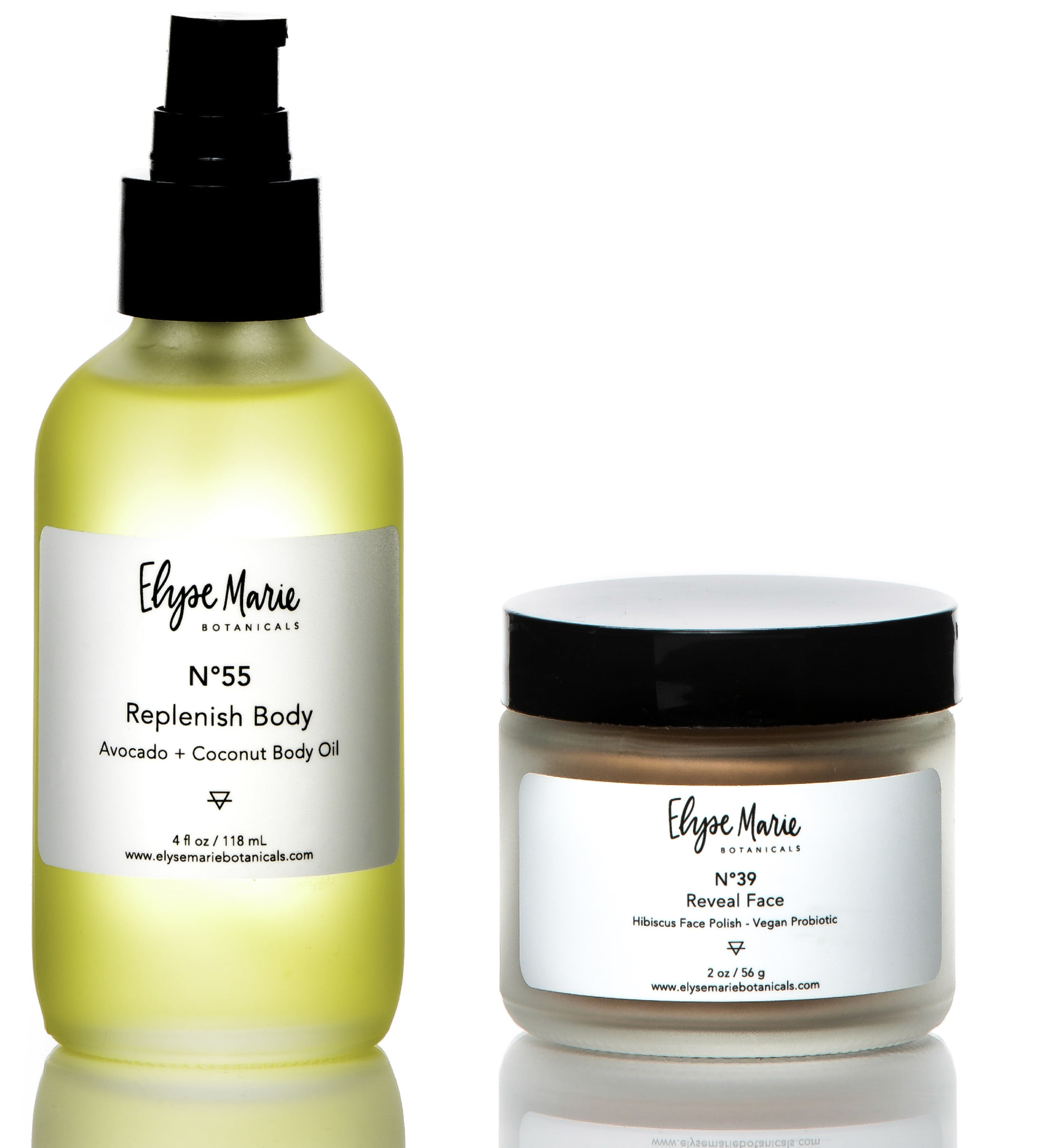 Elyse Marie Botanicals Set: No 55 Replenish Body Oil + No 39 Reveal Face  Polish