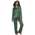 thumbnail image 1 of Elysees Rich Satin Notch Collar Set | Felina | Pajama Set (Dark Forest, X-Large), 1 of 2