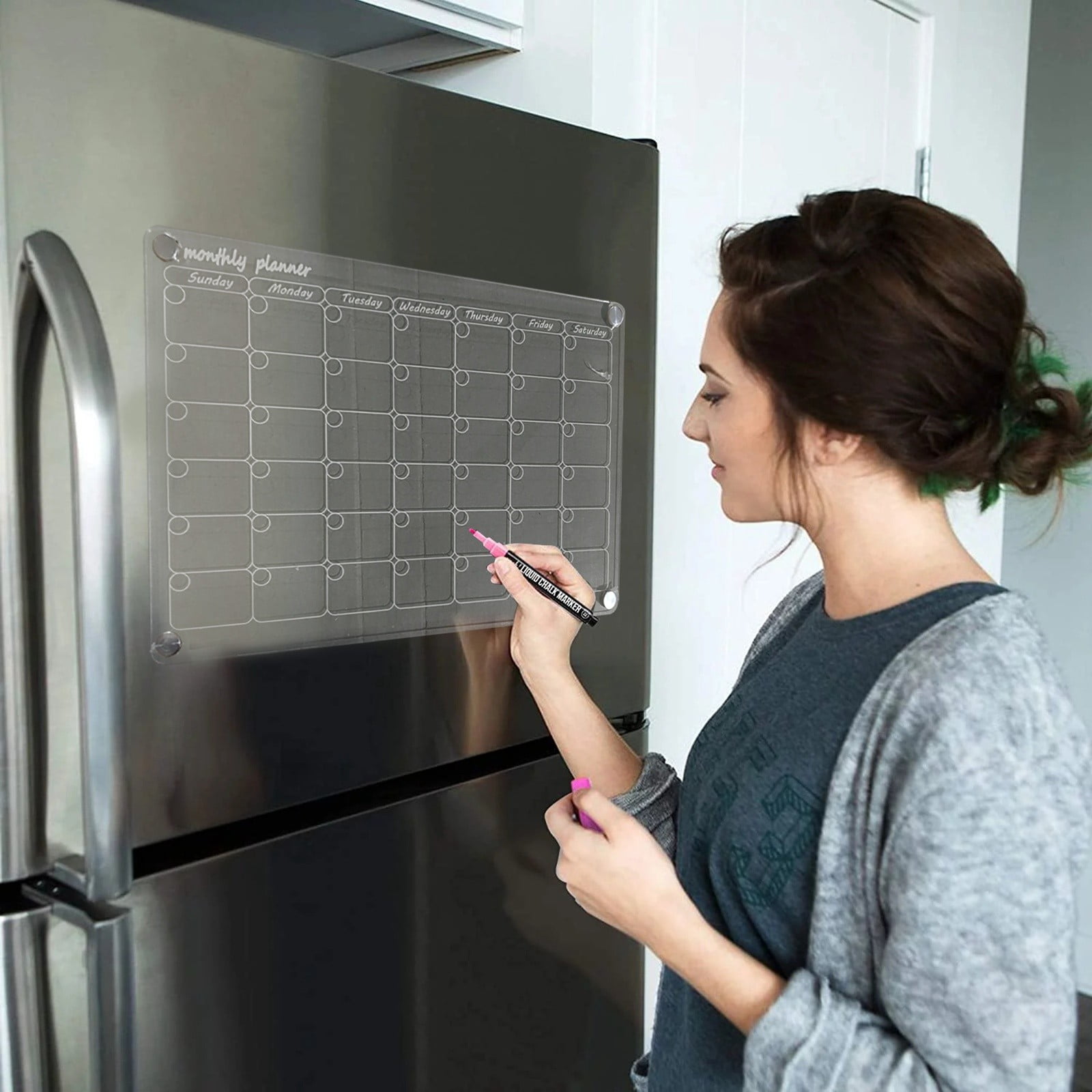 Elysia Acrylic Refrigerator Monthly And Weekly Calendar Reusable ...