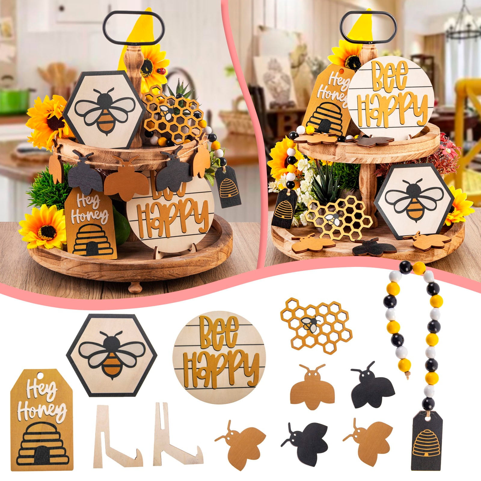 Elysia Garden Style Set Layered Tray Decorative Holiday Decorative ...