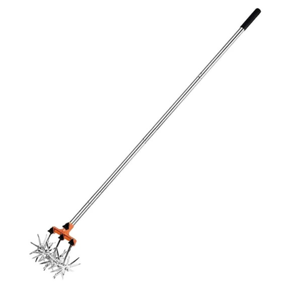 Elysian Clearance Weed Puller Tool,Tiller Cultivator for Garden and L Awn Cultivator Tool Interchangeable Impellers Adjustable Handle Adjustable Garden Manual Ro Tary Tiller Silver 144.8cm