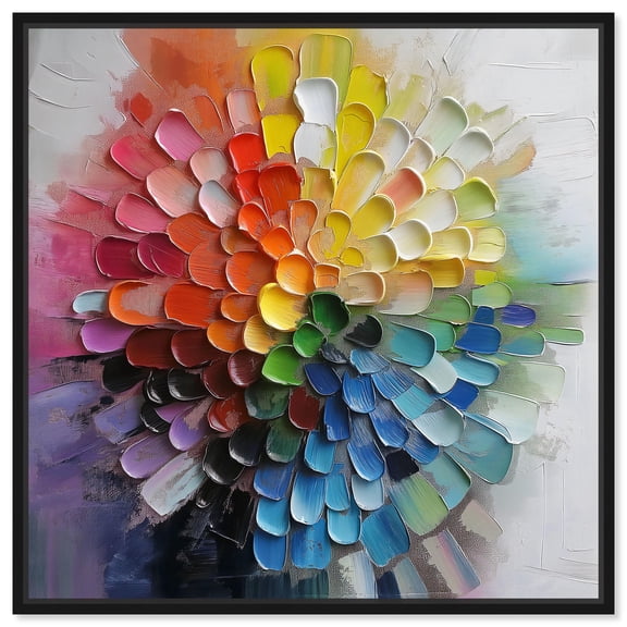 Elysian Colorbloom Canvas Modern Abstract Art by Art Remedy, Black Frame, 20" x 20"