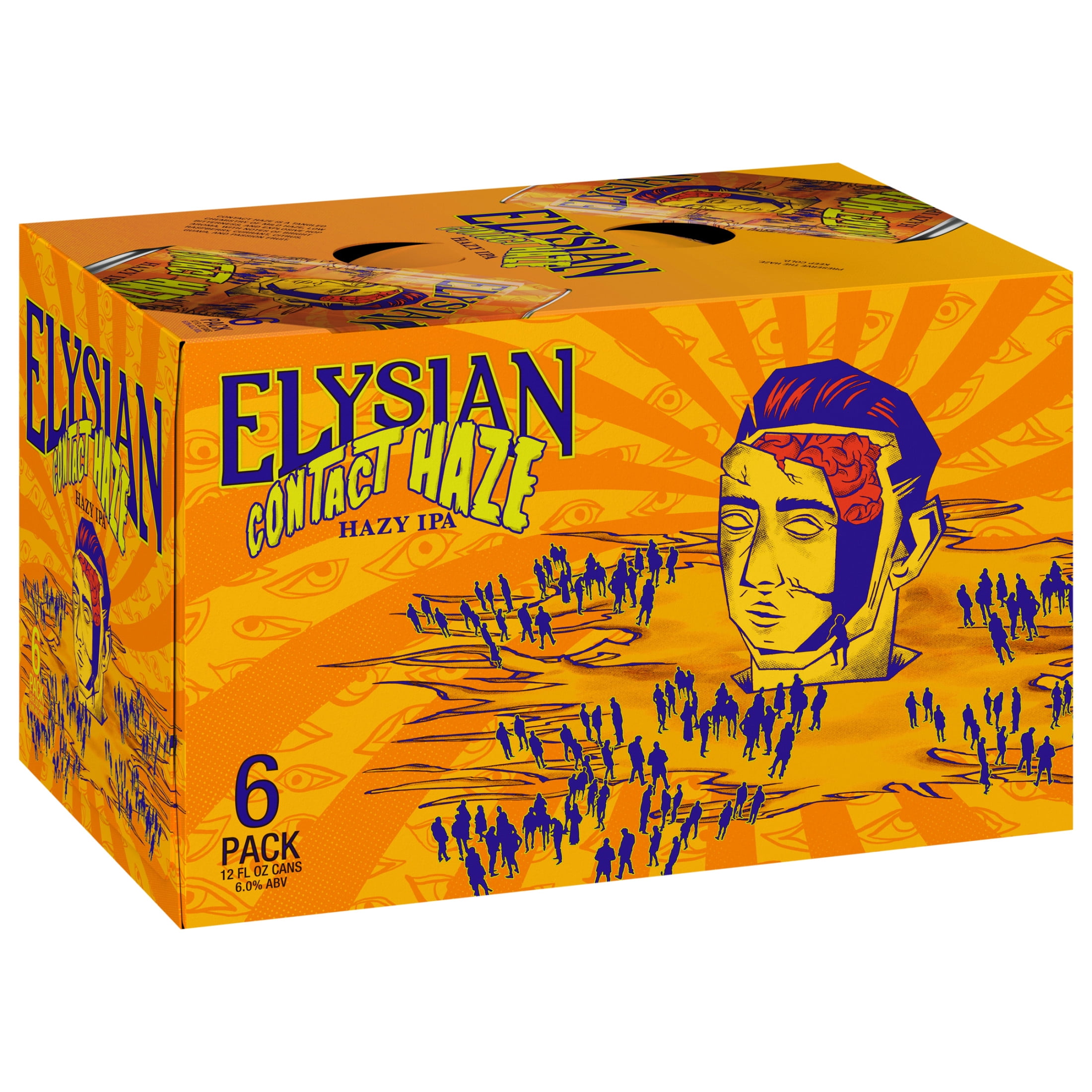 Elysian Contact Haze Hazy IPA Craft Beer, 6 Pack Beer, 12 fl oz Aluminum Cans, 6.0% ABV