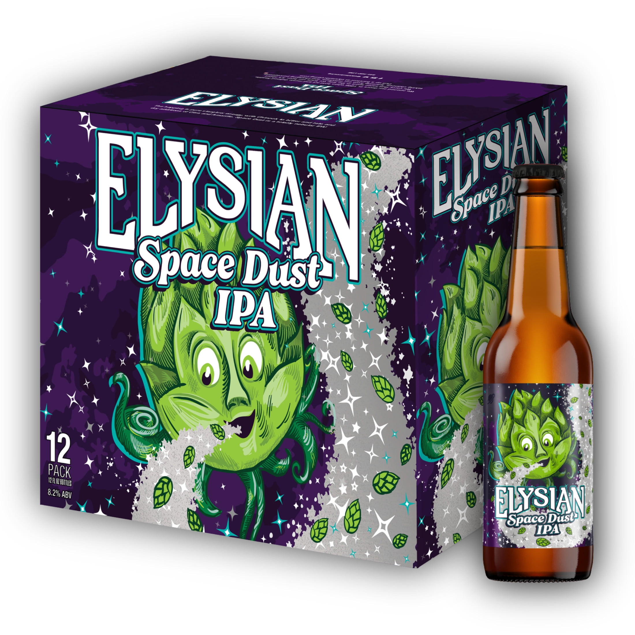 Elysian Space Dust IPA Craft Beer, 12 pack , 12 fl oz Glass Bottles, 8.2% ABV