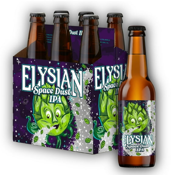 Elysian Space Dust IPA Craft Beer, 6 Pack, 12 fl oz Glass Bottles, 8.2% ABV