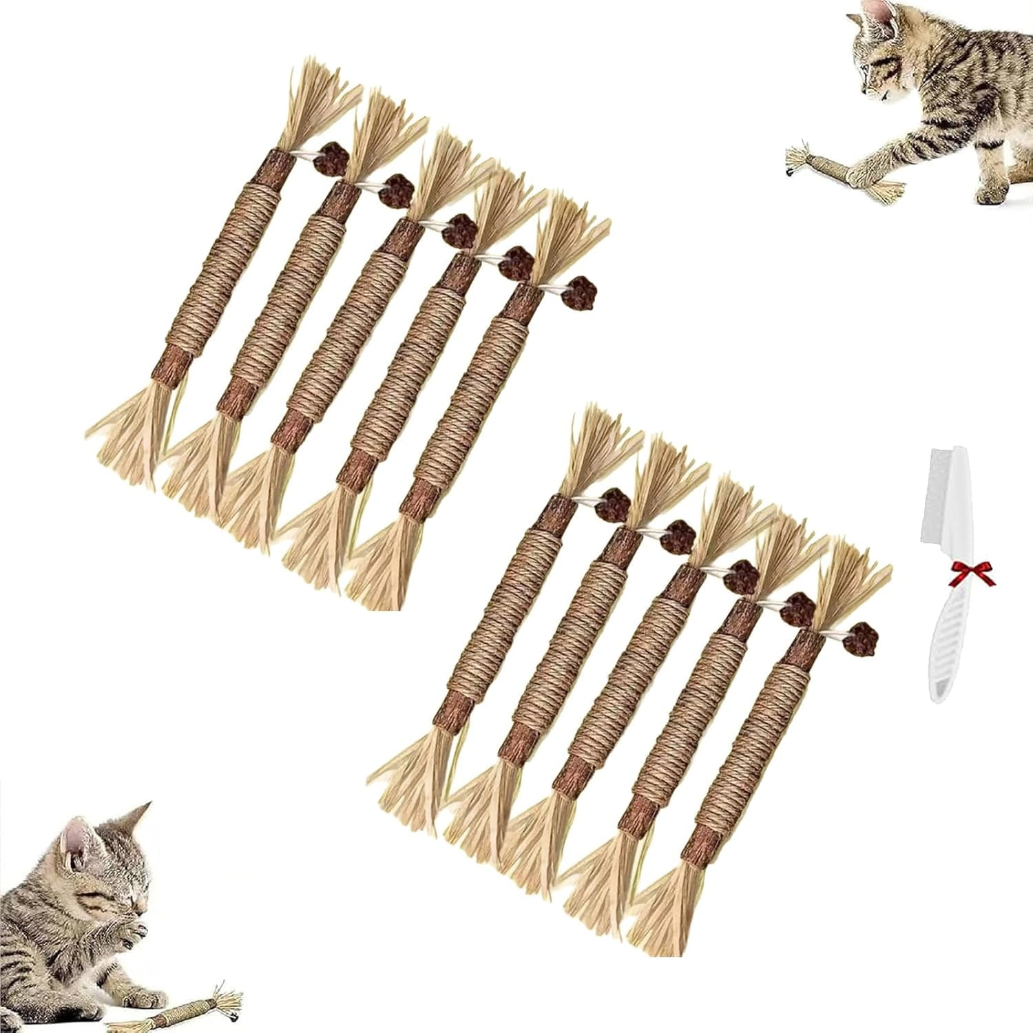 Elystria Silvervine, Elystria Natural Silvervine Dental Sticks, Silvervines Sticks for Cats, Interactive Kitten Chew Playthings, Pets Cat Chew Stick Toy, for Cats Teeth Cleaning