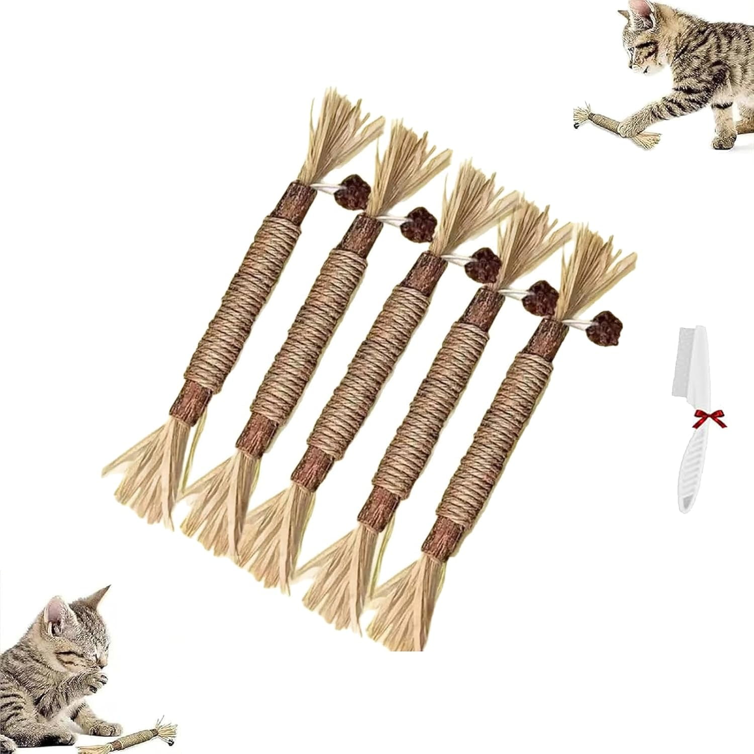 Elystria Silvervine, Elystria Natural Silvervine Dental Sticks, Silvervines Sticks for Cats, Interactive Kitten Chew Playthings, Pets Cat Chew Stick Toy, for Cats Teeth Cleaning