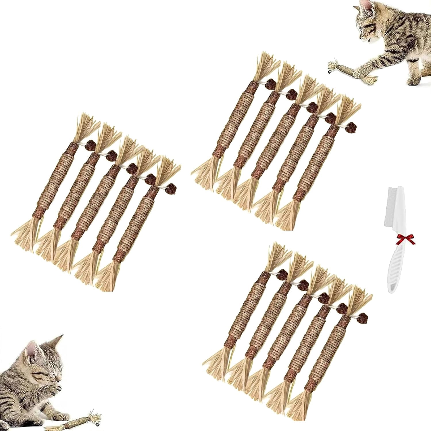 Elystria Silvervine, Elystria Natural Silvervine Dental Sticks, Silvervines Sticks for Cats, Interactive Kitten Chew Playthings, Pets Cat Chew Stick Toy, for Cats Teeth Cleaning