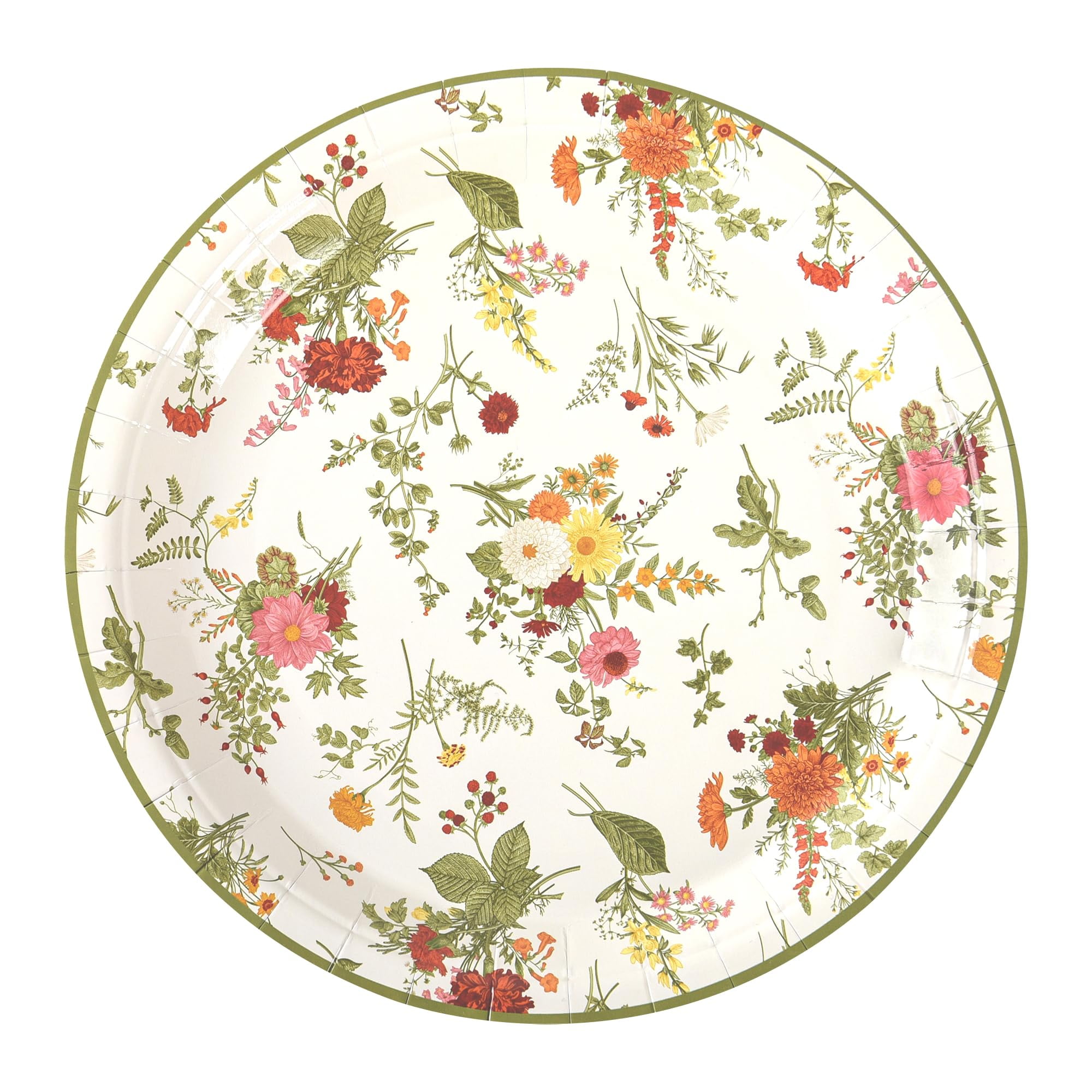 Elyxio Floral Paper Plates DHF10 Wild Flower Disposable Paper Plates Fall Vintage Wildflower 9 ...