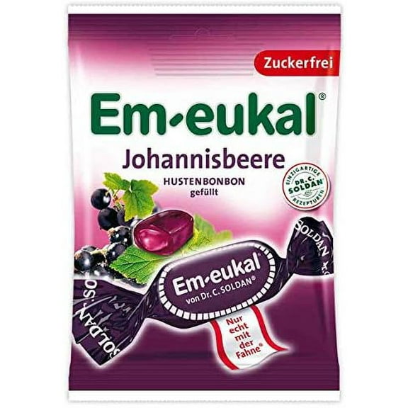 Em-Eukal Johannisbeere Casis Hard Candies with Filling for Sore Throat 75g