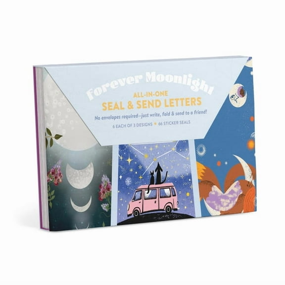 Em & Friends Self-Mailers Forever Midnight All-In-One Send & Seal Letters Stationery Set, (Hardcover)