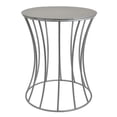 thumbnail image 1 of Ema 21 Inch Plant Stand - Round Top - Slatted Geometric Frame - Silver Finish, 1 of 5