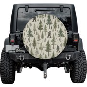 Emacom Ltd Bigfoot Forest Spare Tire Cover for Vehicle Rear Wheel, Pine Tree Woodland Tire Protector, Car Exterior Accessories 32"