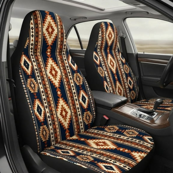 Emacom Ltd_Western Geometric Car Seat Covers, Rustic Ranch Pattern Auto Seat Protectors