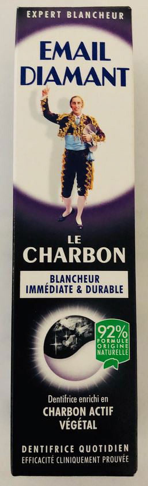 Email Diamant - Le Charbon Charcoal Toothpaste - Immediate & lasting  whiteness - Daily use - 75 ml