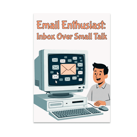Email Enthusiast: Inbox Over Small Talk - Email Humor Lover - 13x19 Poster Print