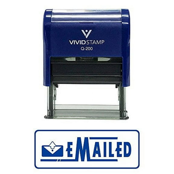 Emailed Designer Office Self-Inking Office Rubber Stamp (Blue) - M