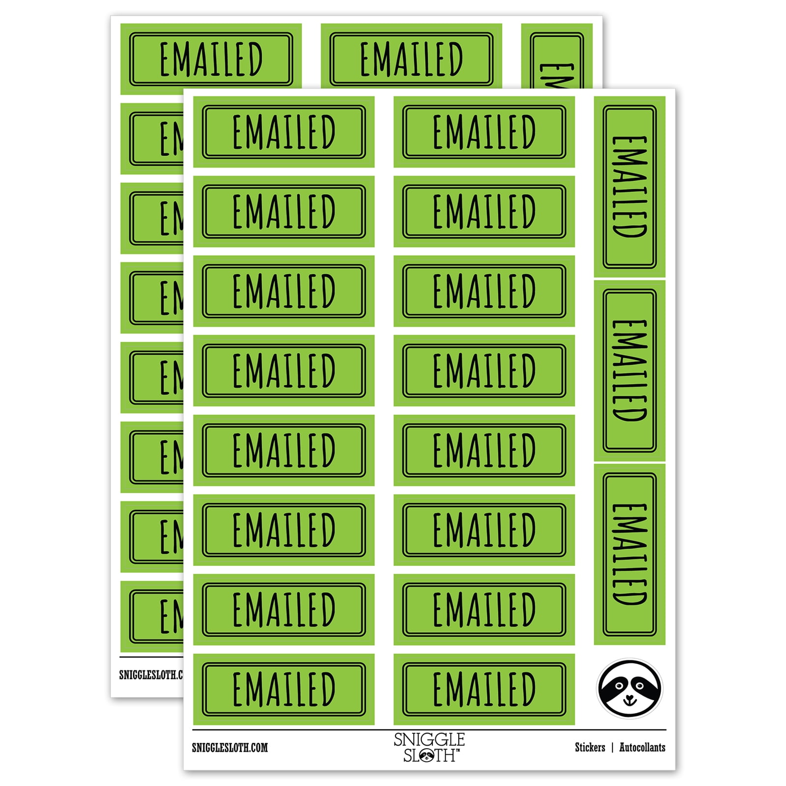 Emailed Office Filing Sticker Set - Light Green - Gloss Finish - 2.00 ...
