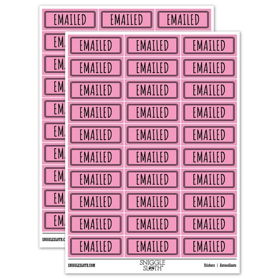 Emailed Office Filing Sticker Set - Light Pink - Matte Finish - 1.75" Medium