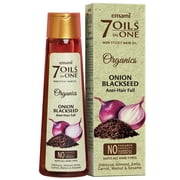 Emami 7 Oils In One Organics Onion Blackseed Hair Oil | Anti-Hair Fall | Ultra-Light & Non-Sticky | Free From Parabens, Sulphates & Harmful Chemicals | For Thic