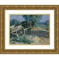 thumbnail image 1 of Emanuel Franz Hegenbarth 24x19 Gold Ornate Framed and Double Matted Museum Art Print Titled - There Karrengaul, 1 of 4