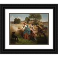thumbnail image 1 of Emanuel Gottlieb Leutze 14x12 Black Ornate Wood Framed Double Matted Museum Art Print Titled: Mrs. Schuyler Burning Her Wheat Fields on the Approach of the British (1852), 1 of 5