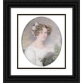 thumbnail image 1 of Emanuel Thomas Peter 12x13 Black Ornate Wood Framed Double Matted Museum Art Print Titled: Portrait of a Young Woman with Flowers in Her Hair, 1 of 5