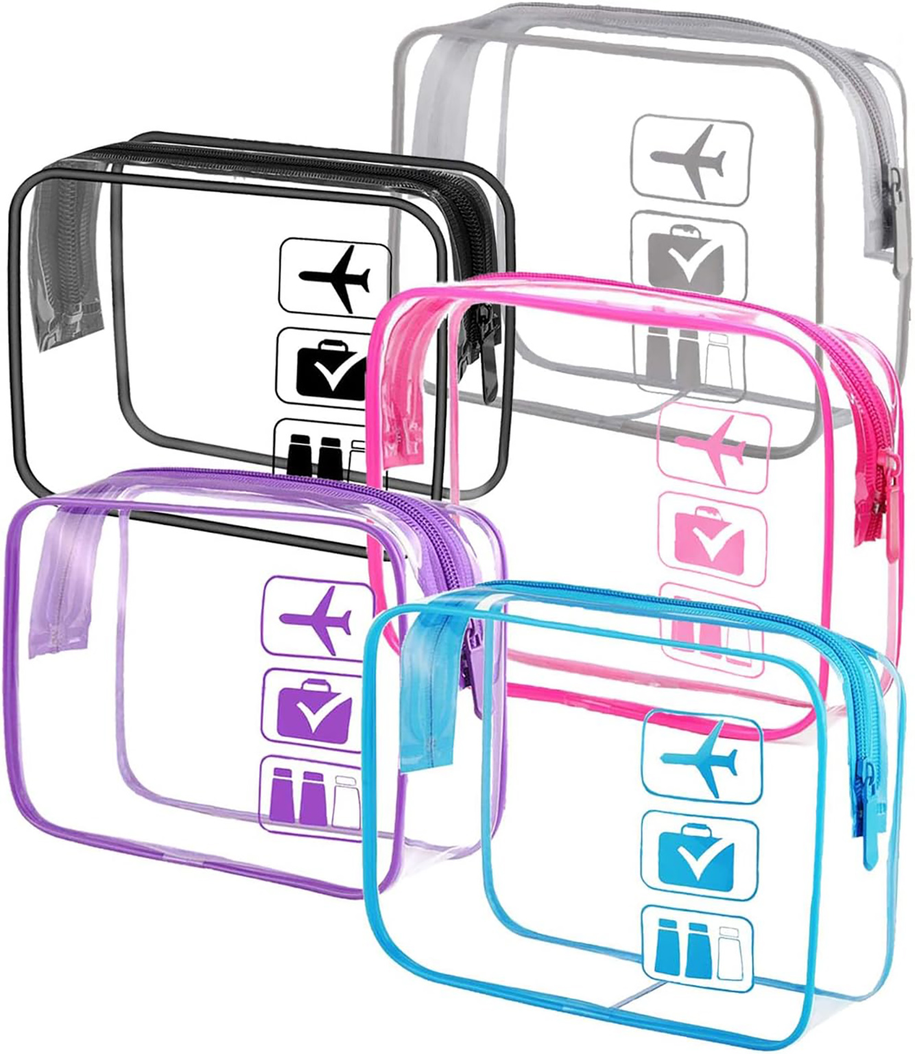 Clear Cosmetic Bag Clear With Zip Handle Portable Travel Luggage Bag