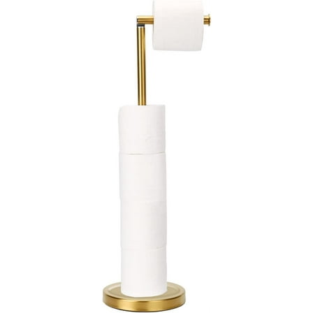 Emapoy Toilet Paper Holder Free Standing, Tissue Holder with Heavy Base, Gold