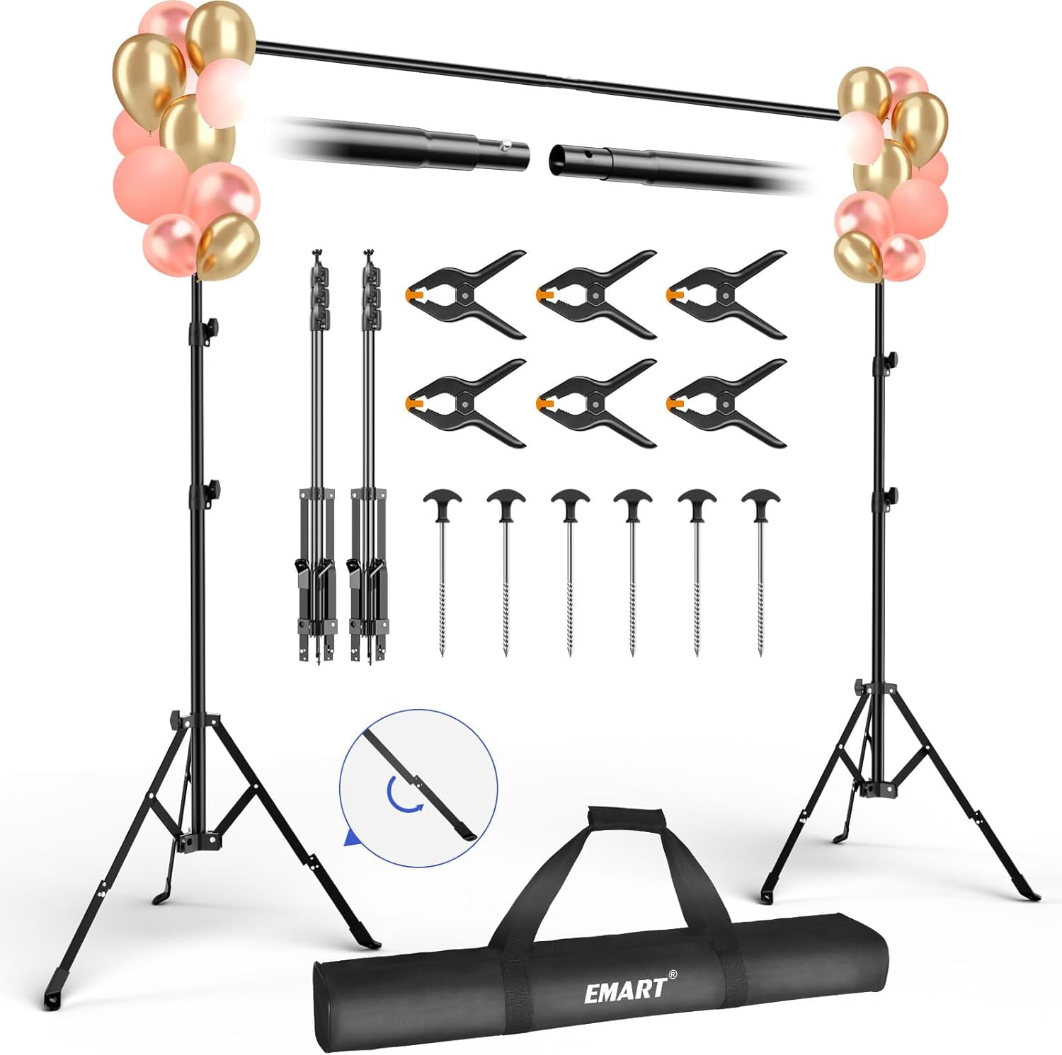 Emart Backdrop Stand 8.5x10ft Photo Studio Adjustable Background Stand