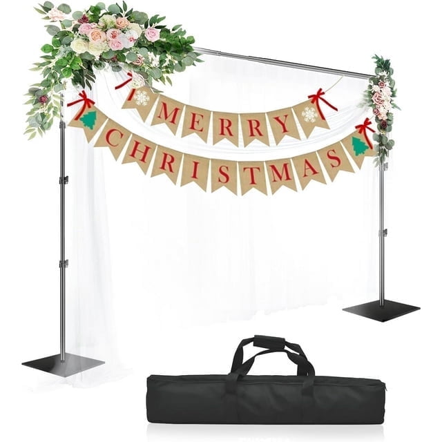 IAZ Heavy Duty Backdrop Stand 8.5x10ft, Adjustable, Steel Base, Black