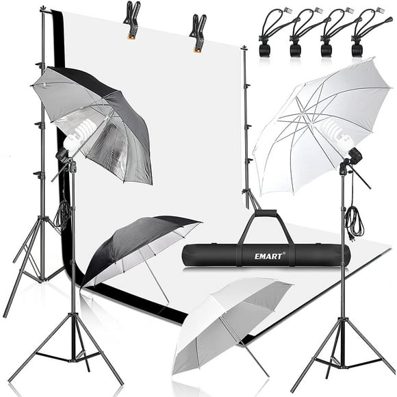 EMART 1010ft Heavy Duty Backdrop Lighting Kit with Adjustable Stand, Aluminum Frame for Studio Photography, Video and Events