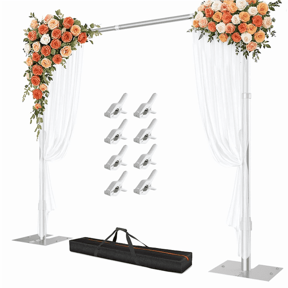 Emart Drape Backdrop Stand Kit, Heavy Duty 10ft x10ft, Adjustable Metal Frame for Wedding, Birthday Party,Banquet