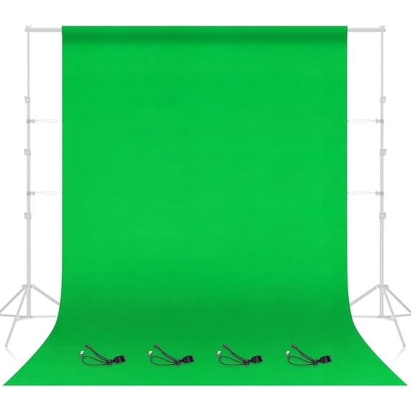 Emart Green Screen Backdrop, 8x10ft Photography Green Background Fabric Kit with 4 Clips for Video