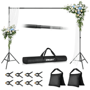 EMART 10x7ft Adjustable Backdrop Stand, Photo Support System Kit with Carry Bag for Studio, Party, Event