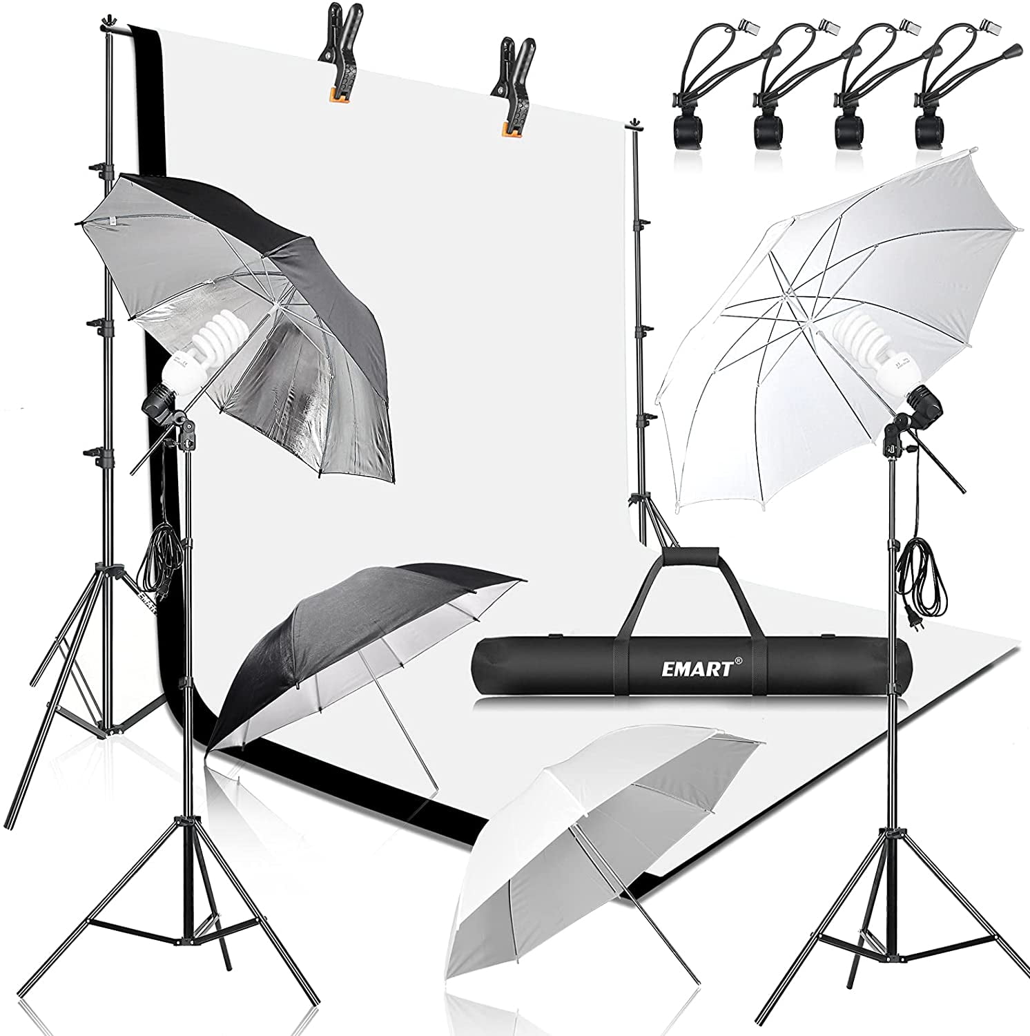 Emart Photography Backdrop Lighting Kit 8.5x10ft with 400W 5500K Daylight Umbrella Continuous