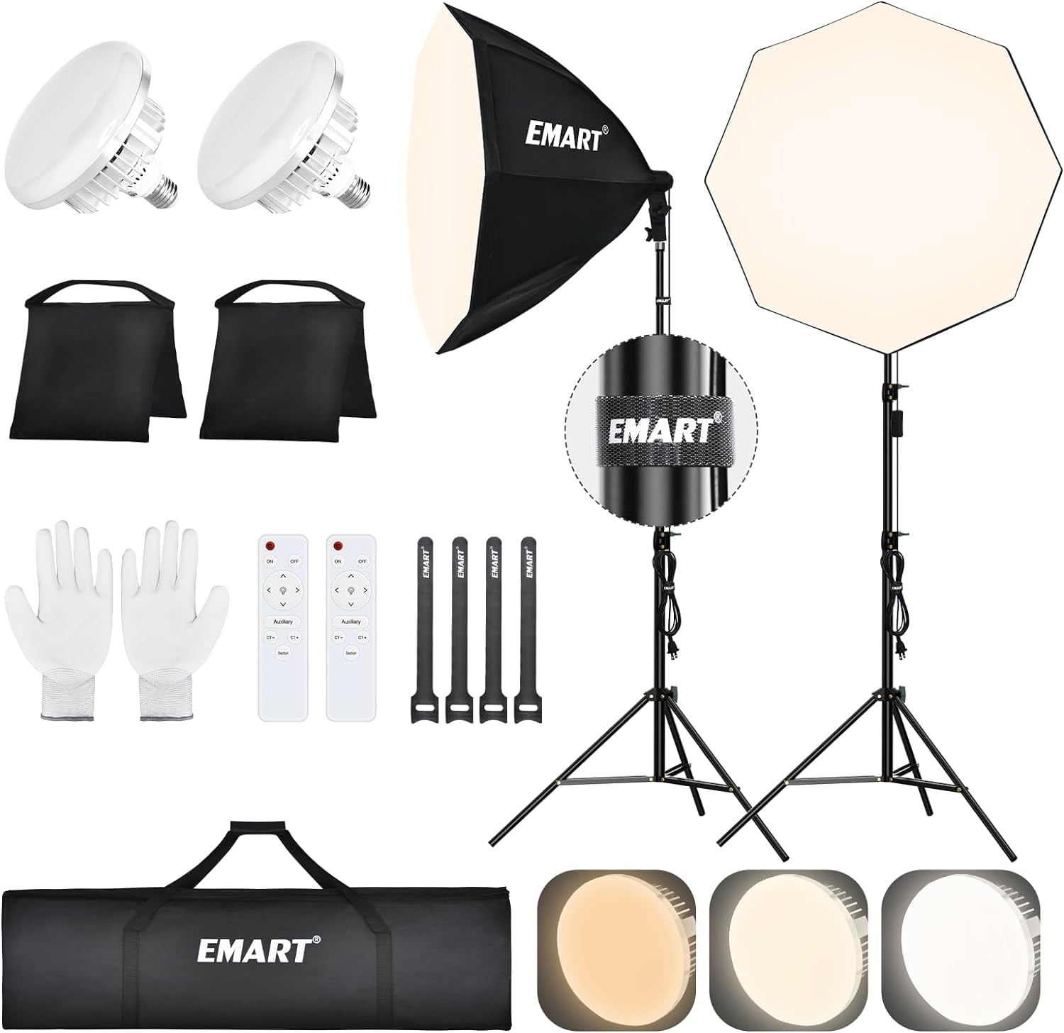 Emart Softbox Lighting Kit, Softbox Photography Light Kit with 2x25.5