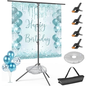 Emart T Shaped Backdrop Stand 8.5x5ft, Photography Photo Backdrop Stand Adjustable with Water Bag and 4 Clips