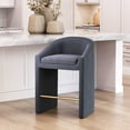 thumbnail image 1 of Emas Counter Stool Midnight Gray Counter Stool, Modern Style, Soft and smooth velvet fabric, Plywood, Indoor Bar, 1 of 7